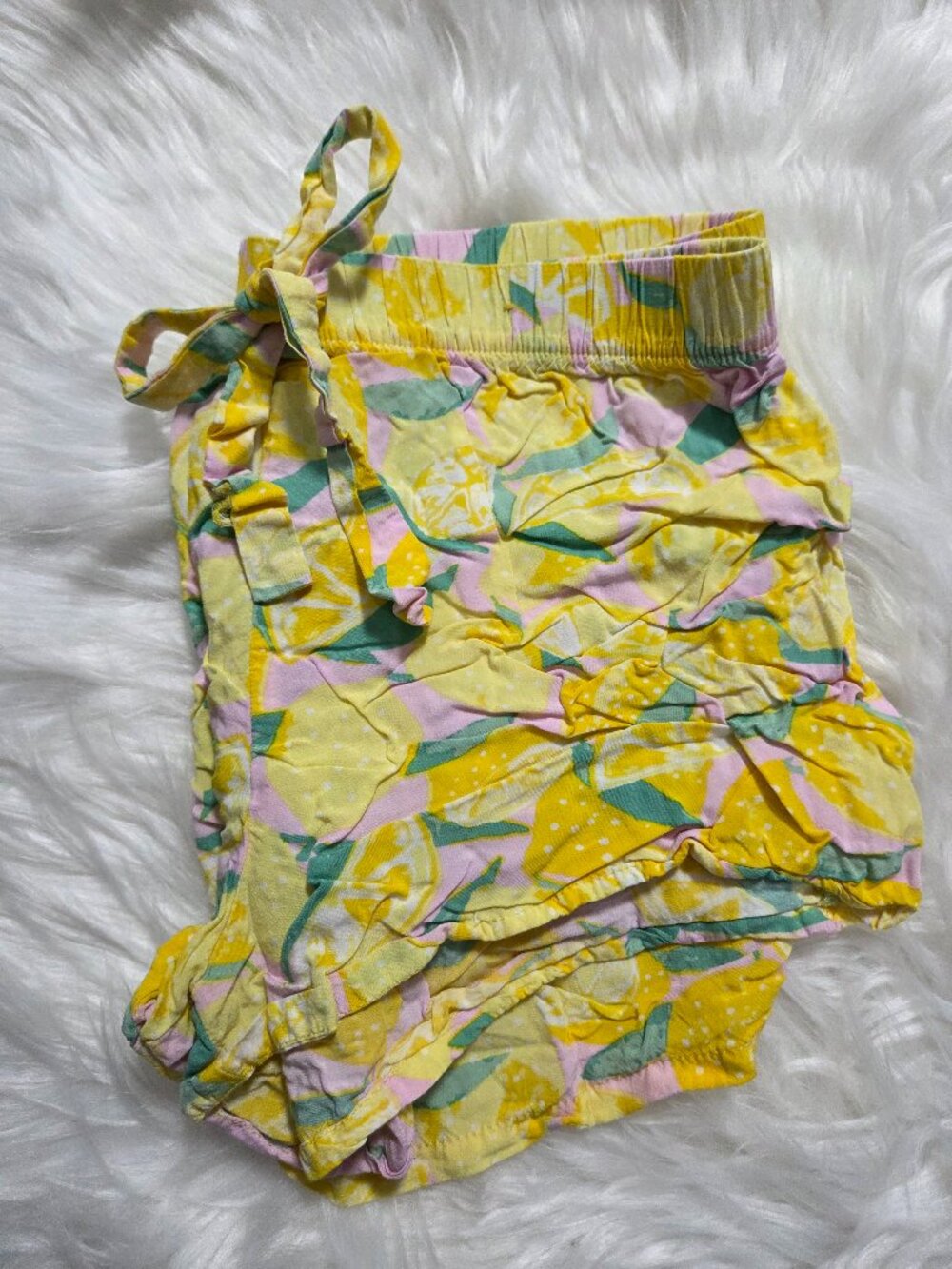 Primark Crinkle Style Lemon Print Pajama Shorts